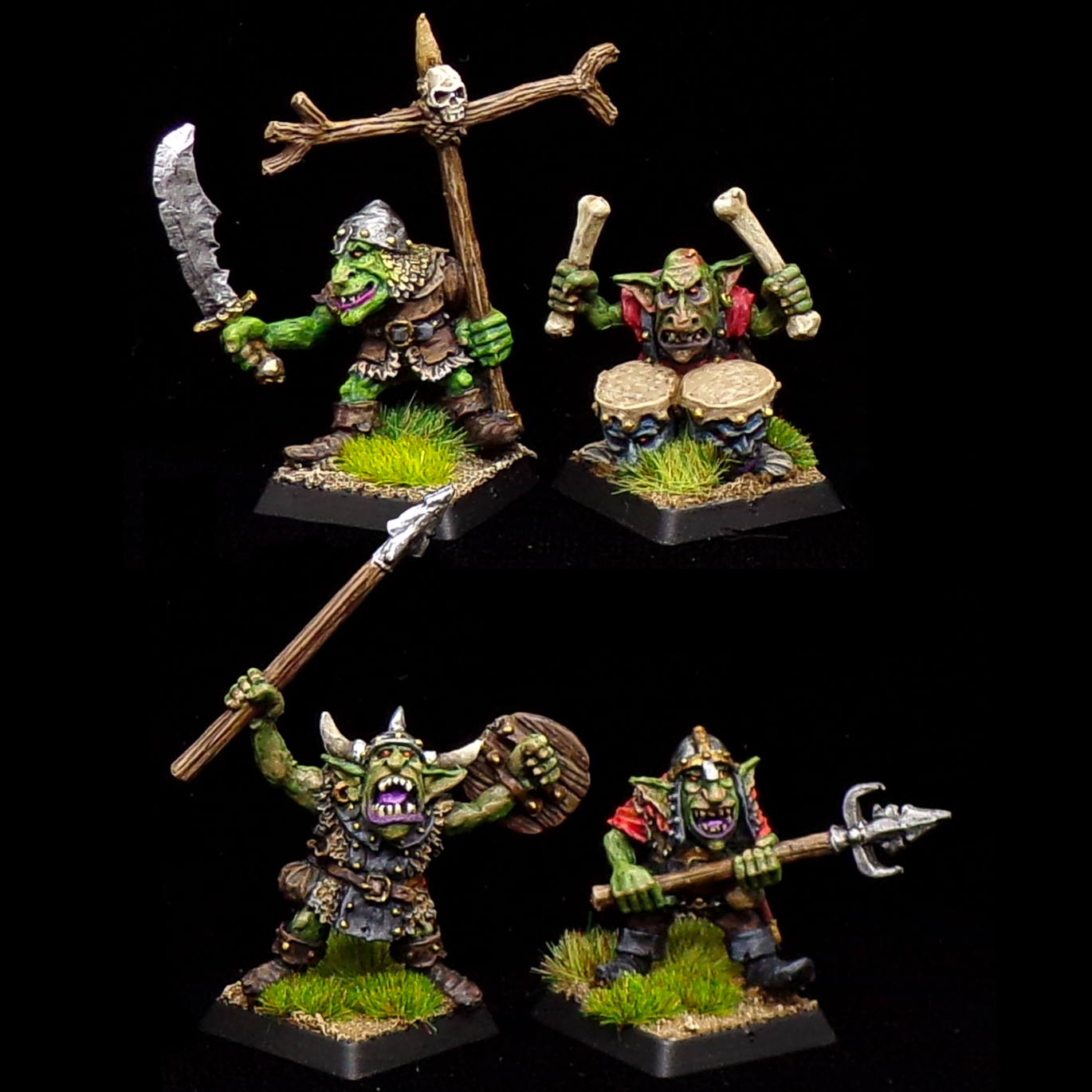 Figurines Gobelins / Goblins Infantry Command - 20mm 1/72 - Métal Non Peint - SLM